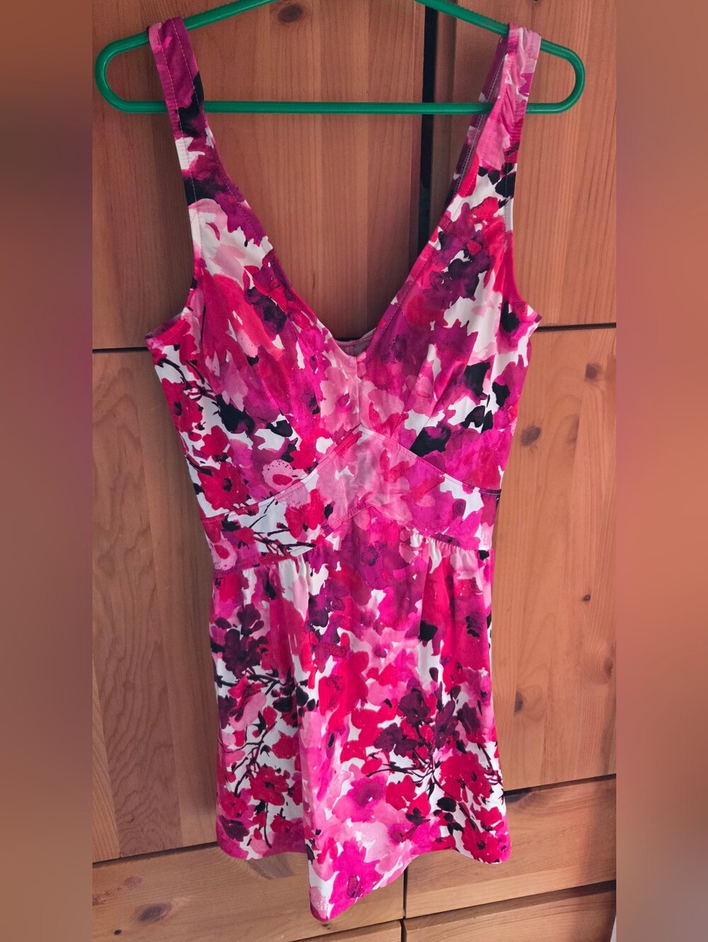 Maxine Of Hollywood Pink Floral Skirted 1 Piece Swimsuit Size 16